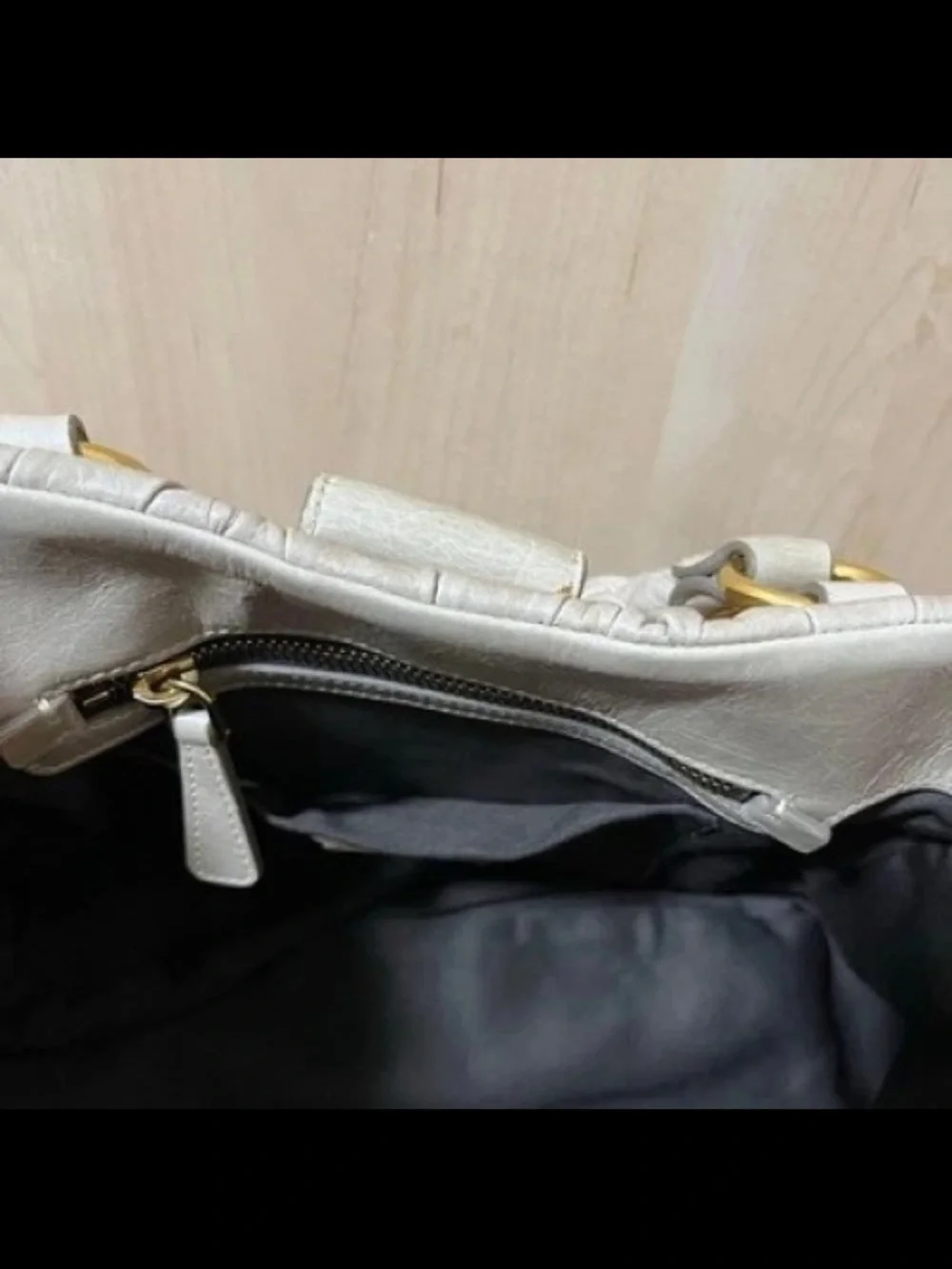 Miu Miu Quilted Cream Leather Satchel with Gold Hardware